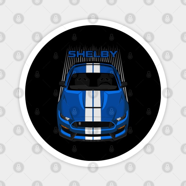 Ford Mustang Shelby GT350 2015 - 2020 - Velocity Blue - White Stripes Magnet by V8social